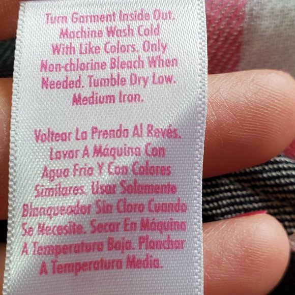 NWT: JUSTICE Pink Black Long Sleeve Button Hooded Waffle Trim Top, Small - Picture 9 of 10